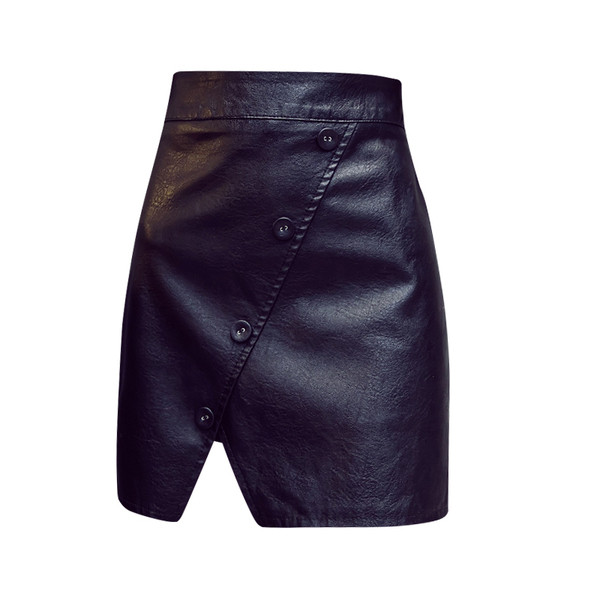 Aktuális női szoknya fekete színben, gombokkal