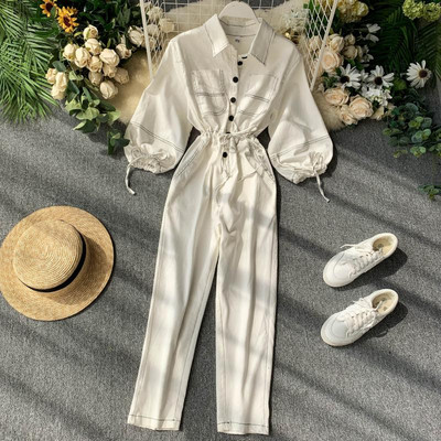 Salopeta de dama moderna cu guler si cravate in mai multe culori