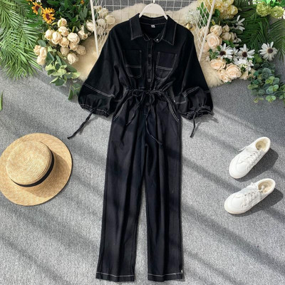 Salopeta de dama moderna cu guler si cravate in mai multe culori