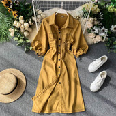 Rochie casual dama cu nasturi si maneci 3/4 in mai multe culori