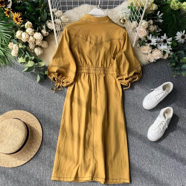 Rochie casual dama cu nasturi si maneci 3/4 in mai multe culori