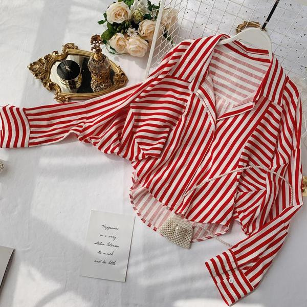 Γυνακείο πουκάμισο με κόκκινο και μπλε χρώμα