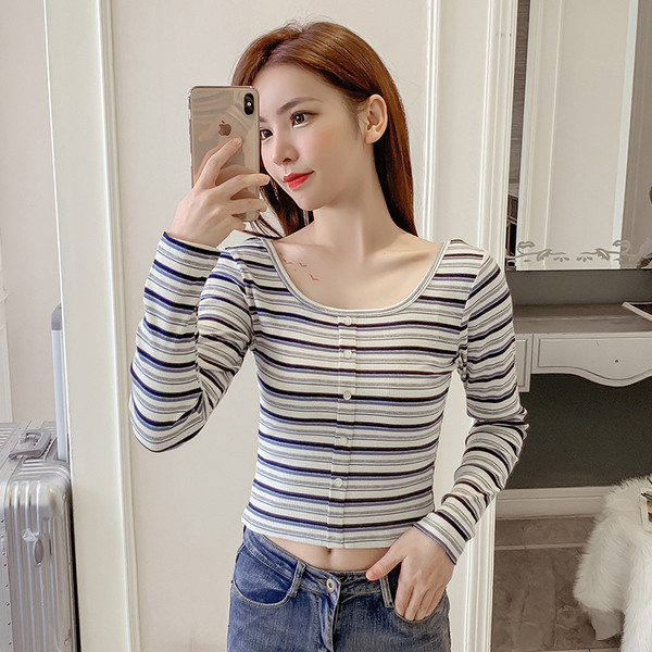 Modern női blúz O-nyakkal és gombokkal, két színben