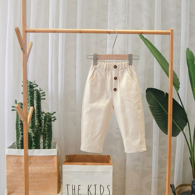 Pantaloni copii cu nasturi si buzunare in mai multe culori pentru baieti
