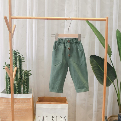 Pantaloni copii cu nasturi si buzunare in mai multe culori pentru baieti