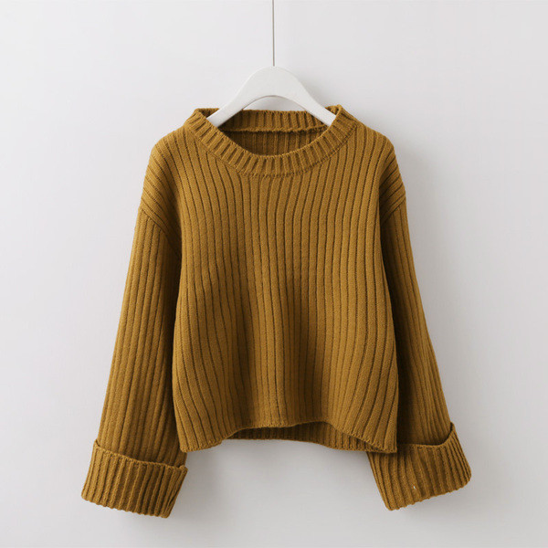 Modern női téli pulóver széles ujjal, többféle színben