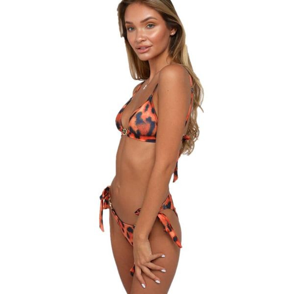 Νέο μοντέλο γυναικείο  μαγιό με μεταλλικά στοιχεία και  λεοπάρδαλη πύπωμα