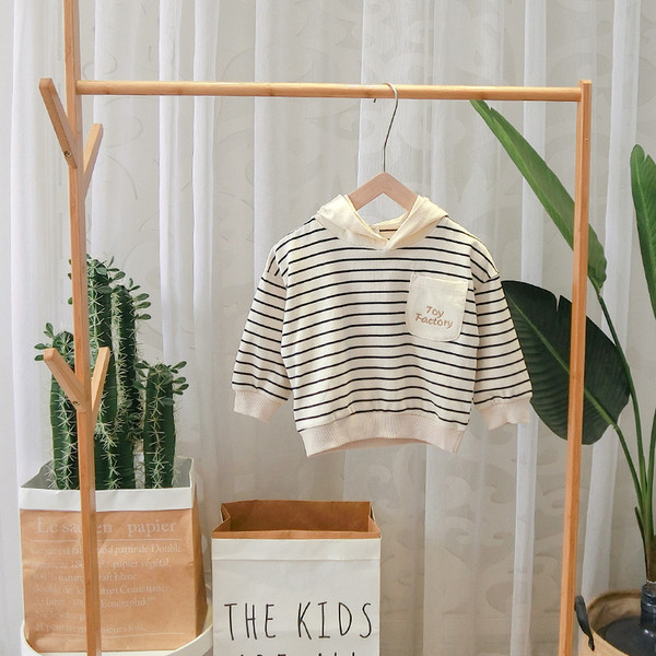 Casual  παιδικό ριγέ φούτερ  με κουκούλα για τα αγόρια