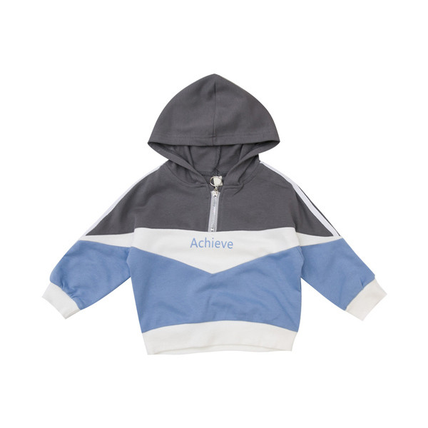 Modern gyerek pulóver fiúknak cipzárral és kapucnival több színben