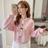 Alkalmi női blúz fehér és rózsaszín színben kapucnival és megkötővel