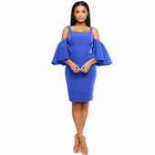 Elegáns női ruha csupasz váll és leesett ujjú több színben