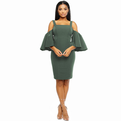 Elegáns női ruha csupasz váll és leesett ujjú több színben