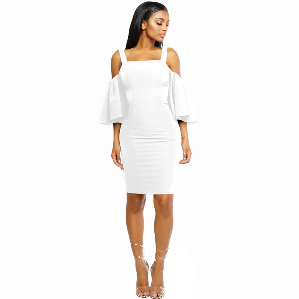 Elegáns női ruha csupasz váll és leesett ujjú több színben