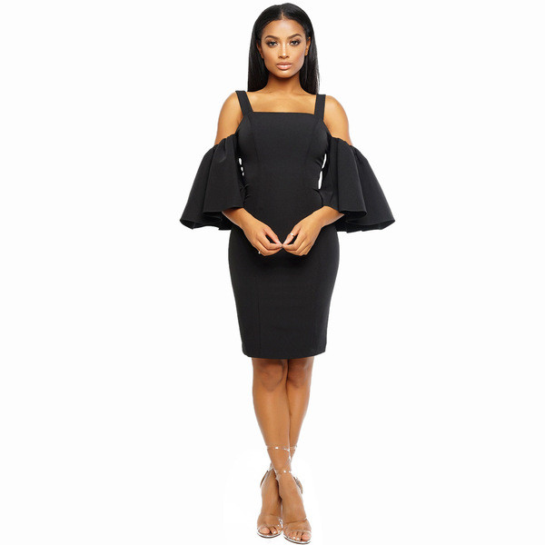 Elegáns női ruha csupasz váll és leesett ujjú több színben