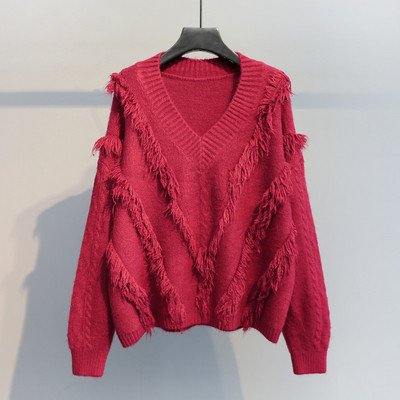 Aktuális női pulóver V-nyakkal, öt színben