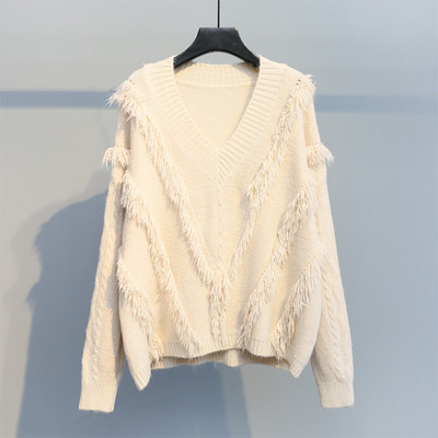 Aktuális női pulóver V-nyakkal, öt színben