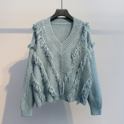 Aktuális női pulóver V-nyakkal, öt színben