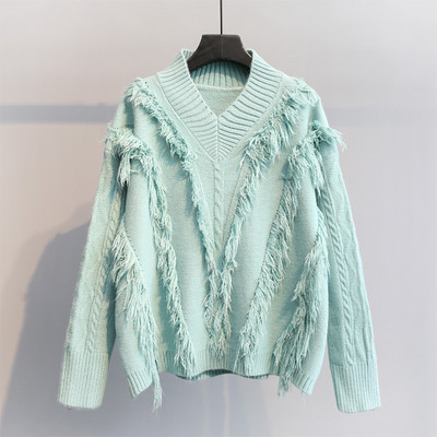 Aktuális női pulóver V-nyakkal, öt színben