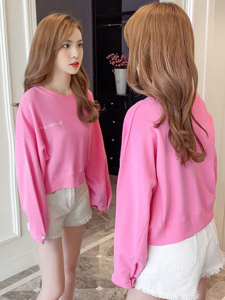 Bluză casual de damă în trei culori cu modelul lat cu inscripție