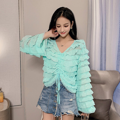 Női blúz négy színben - széles, megkötős modell