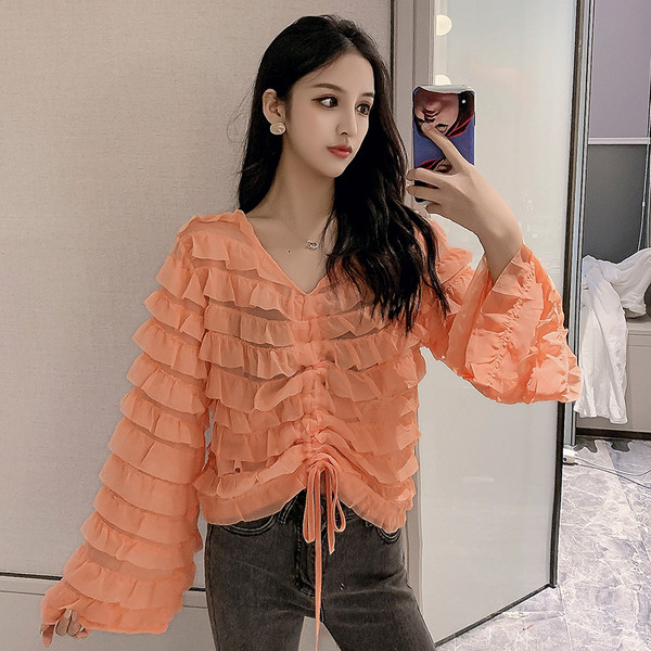 Női blúz négy színben - széles, megkötős modell