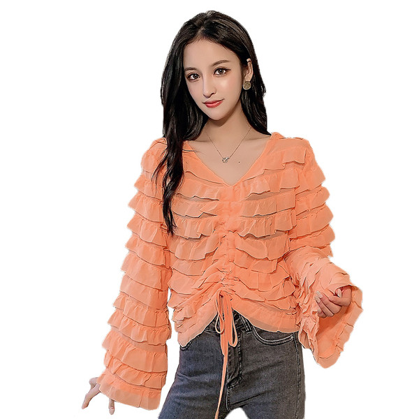 Női blúz négy színben - széles, megkötős modell