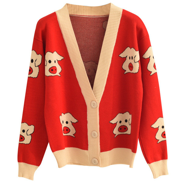 Vesta de toamna de dama cu decolteu in V in patru culori