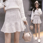 Fusta de dama actuala in doua culori cu talie inalta