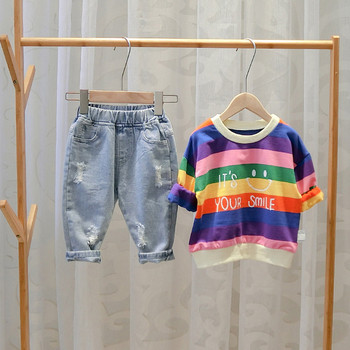 Нов модел цветна детска блуза с апликация за момчета