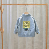 Jachetă de blugi pentru copii modernă pentru băieți cu buzunare în albastru