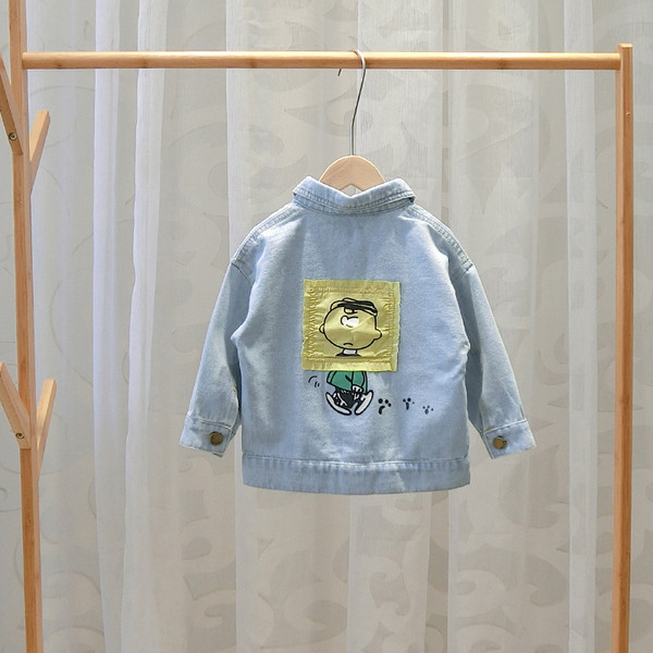 Jachetă de blugi pentru copii modernă pentru băieți cu buzunare în albastru