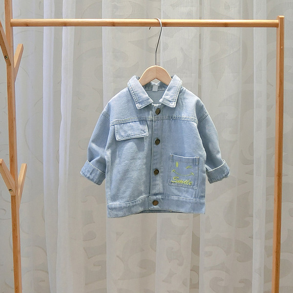 Jachetă de blugi pentru copii modernă pentru băieți cu buzunare în albastru