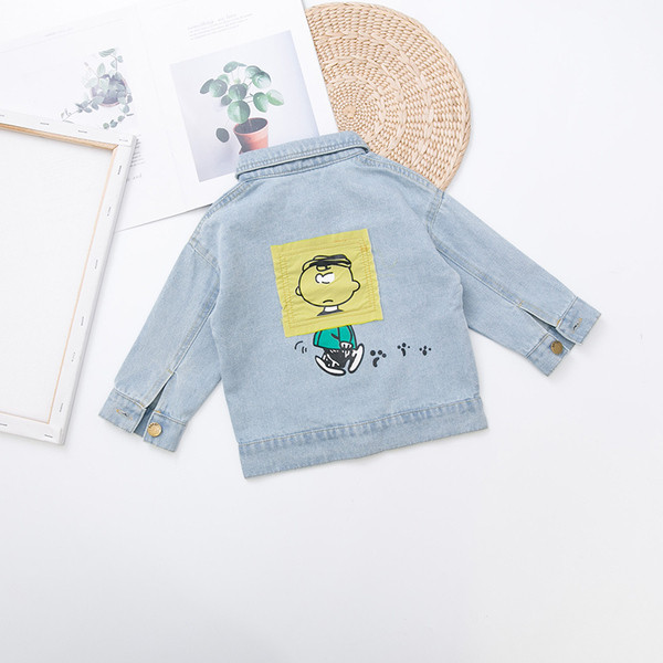 Jachetă de blugi pentru copii modernă pentru băieți cu buzunare în albastru
