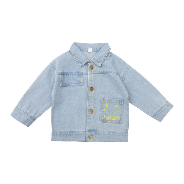 Jachetă de blugi pentru copii modernă pentru băieți cu buzunare în albastru