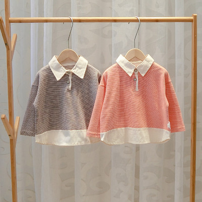 Нов модел детска блуза за момчета с класическа яка в два цвята