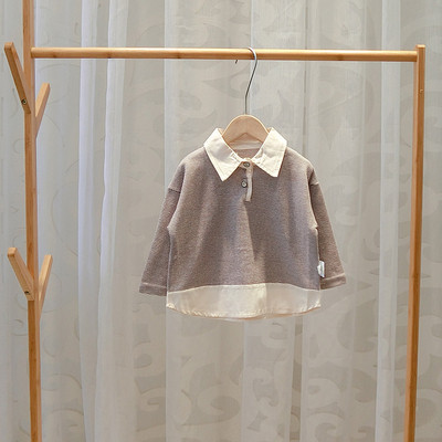 Új modell gyerekblúz fiúknak klasszikus gallérral, két színben