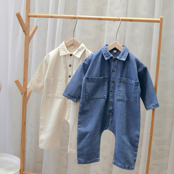Modern gyerek farmer overál fiúknak, hosszú ujjal, két színben