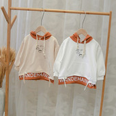 Nappali gyerek pulóver kapucnival és applikációval fiúknak két színben