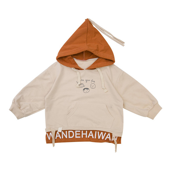 Nappali gyerek pulóver kapucnival és applikációval fiúknak két színben