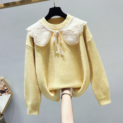 Modern női pulóver O-nyakkal, öt színben