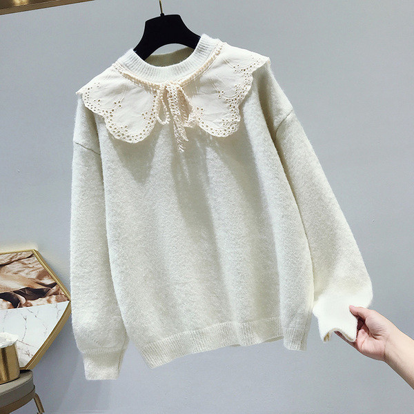 Modern női pulóver O-nyakkal, öt színben