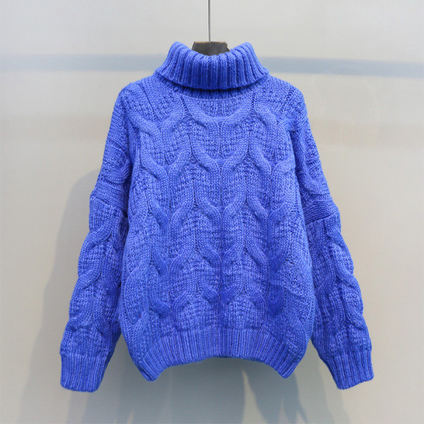 Női téli pulóver magas pólógallérral több színben