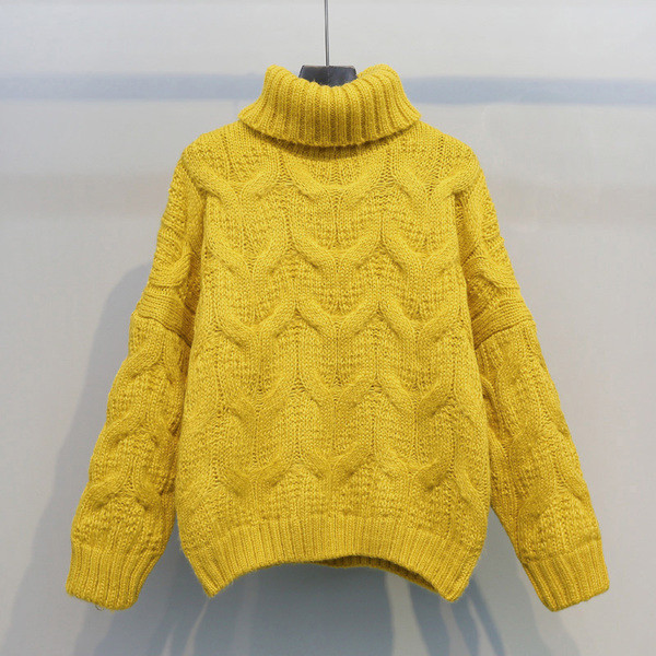 Női téli pulóver magas pólógallérral több színben