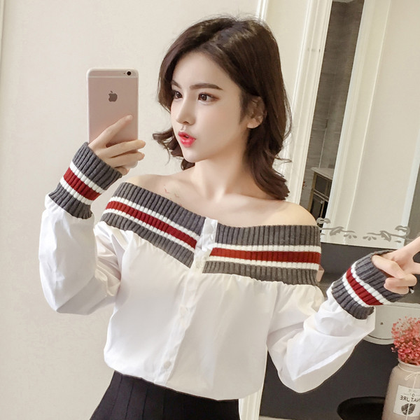 Női alkalmi ing két színben, leesett ujjakkal