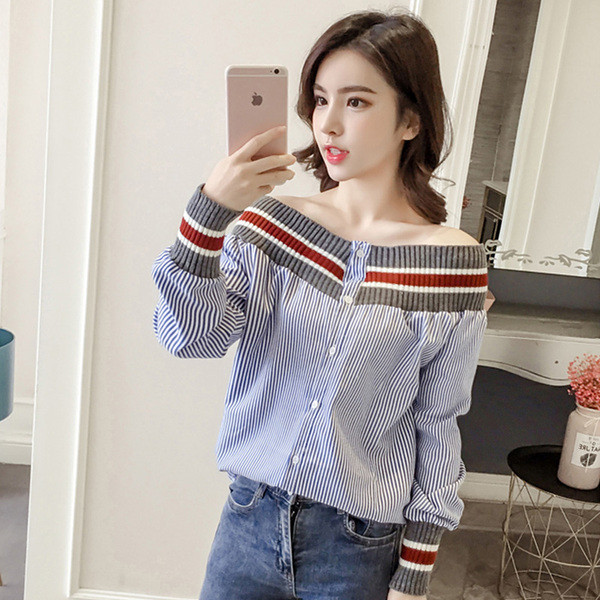 Női alkalmi ing két színben, leesett ujjakkal