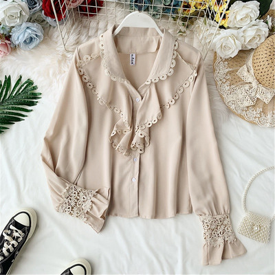 Modern női ing csipkével - négy színben