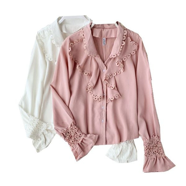 Modern női ing csipkével - négy színben