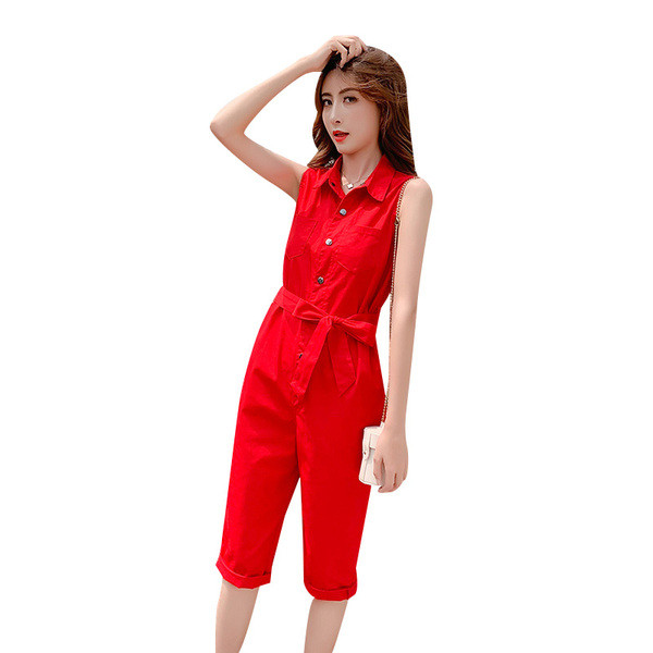 Γυναικεία ολόσωμη φόρμες casua σε κόκκινο και πράσινο χρώμα