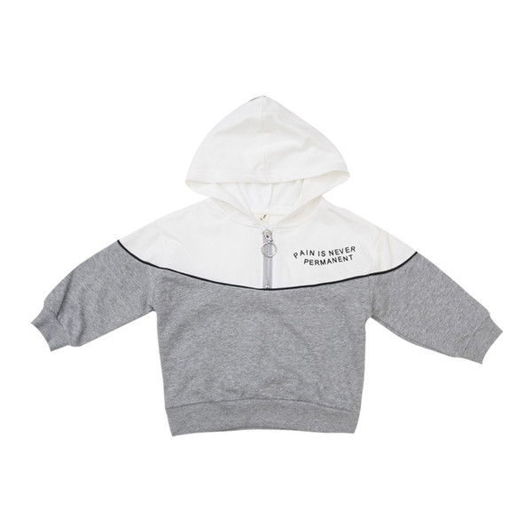 Hanorac actual pentru copii pentru băieți cu glugă de culoare gri