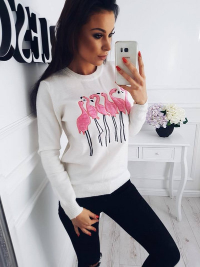 Bluză casual de damă cu aplicație în patru culori